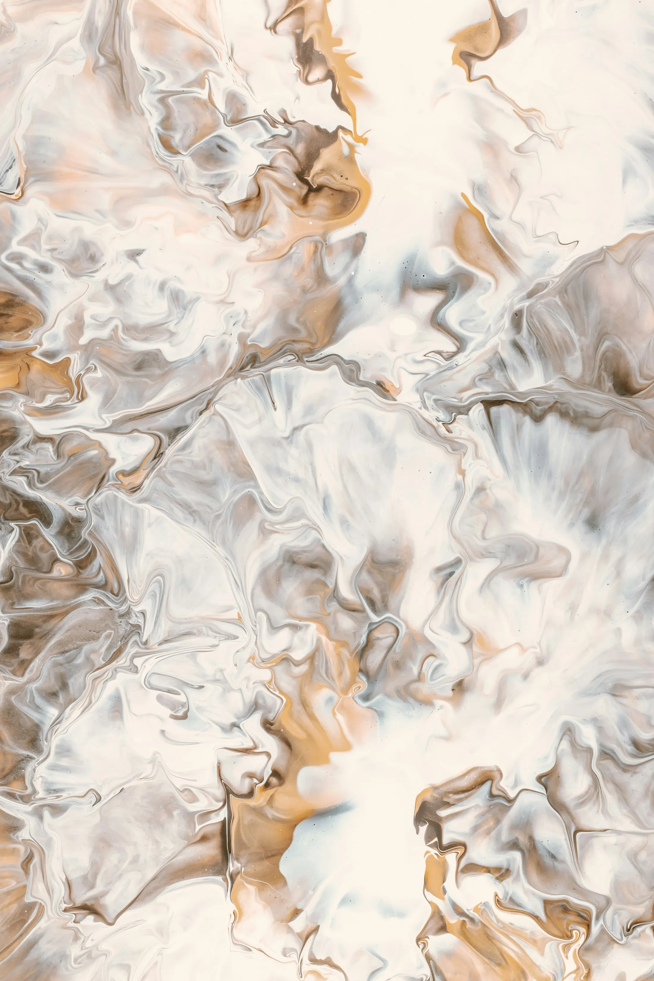 White and silver metallic epoxy with soft veining